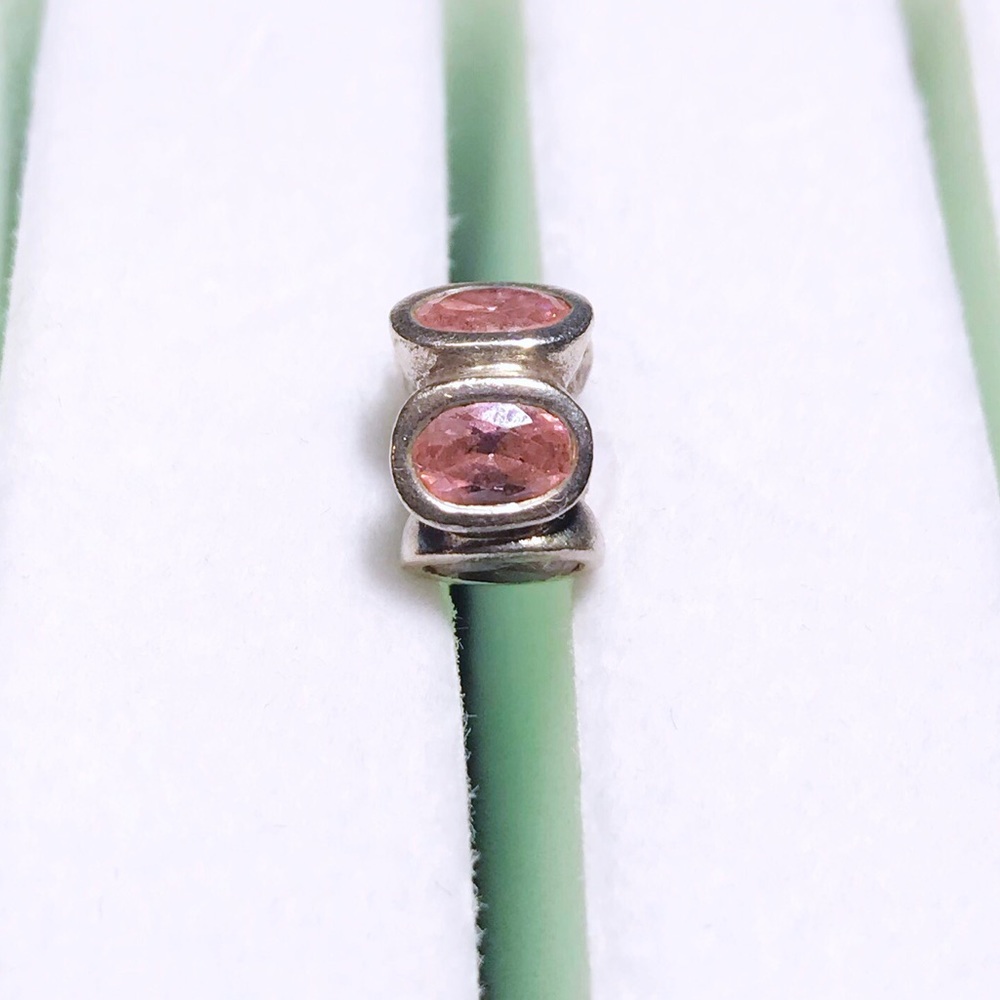 Retired Pandora Oval Pink Gem Charm